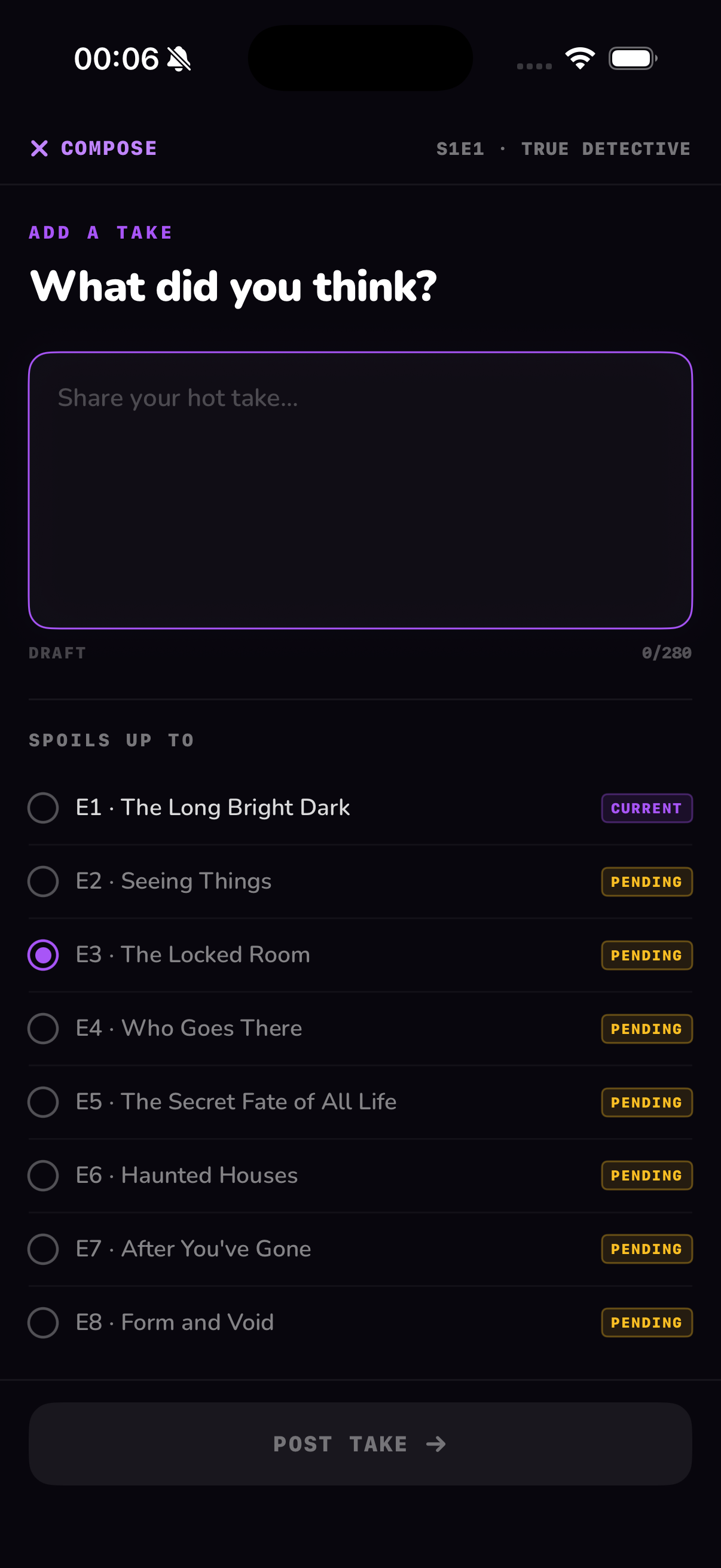 Televise — Compose comment with spoiler lock toggle