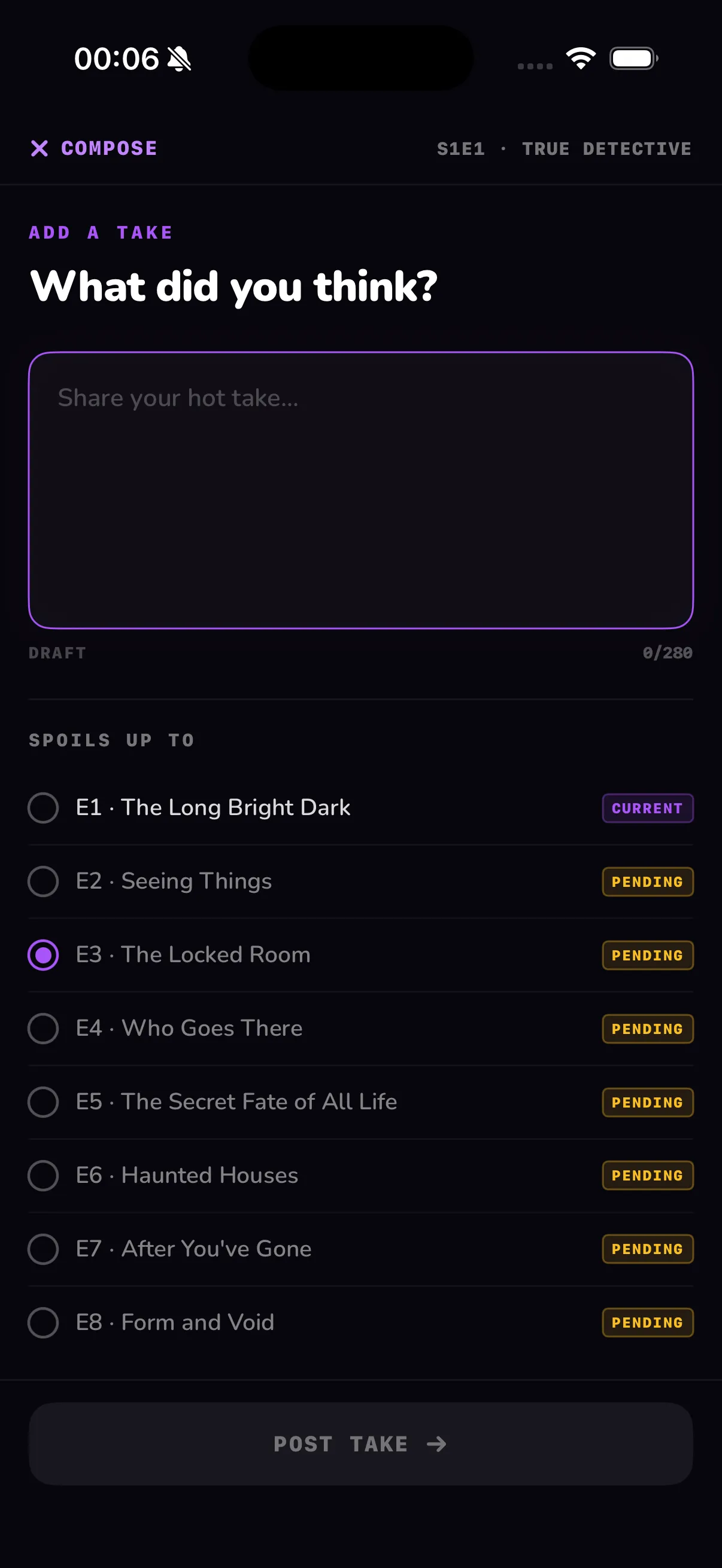 Televise — Compose comment with spoiler lock toggle